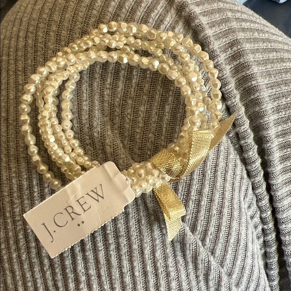 NWT J. Crew Gold and Pearl Beaded Bracelet - Picture 3 of 4